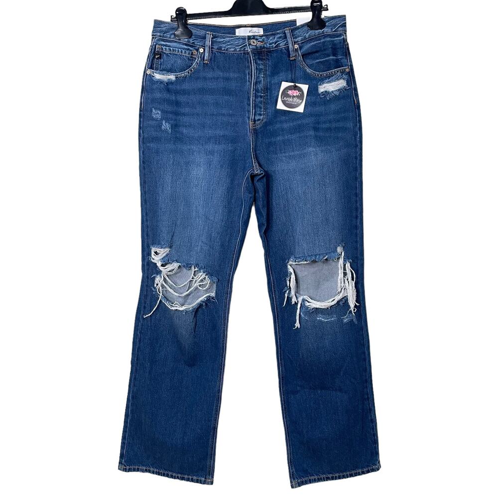 KanCan NWT Women's Vintage 90's Button Fly Distressed Stretch Jeans Size 15 31